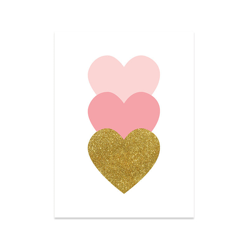 Loving Heart Wall Art Decorative Minimalist for Kids Bedroom Canvas Print in Pink Clearhalo 'Art Gallery' 'Canvas Art' 'Kids' Arts' 1691299