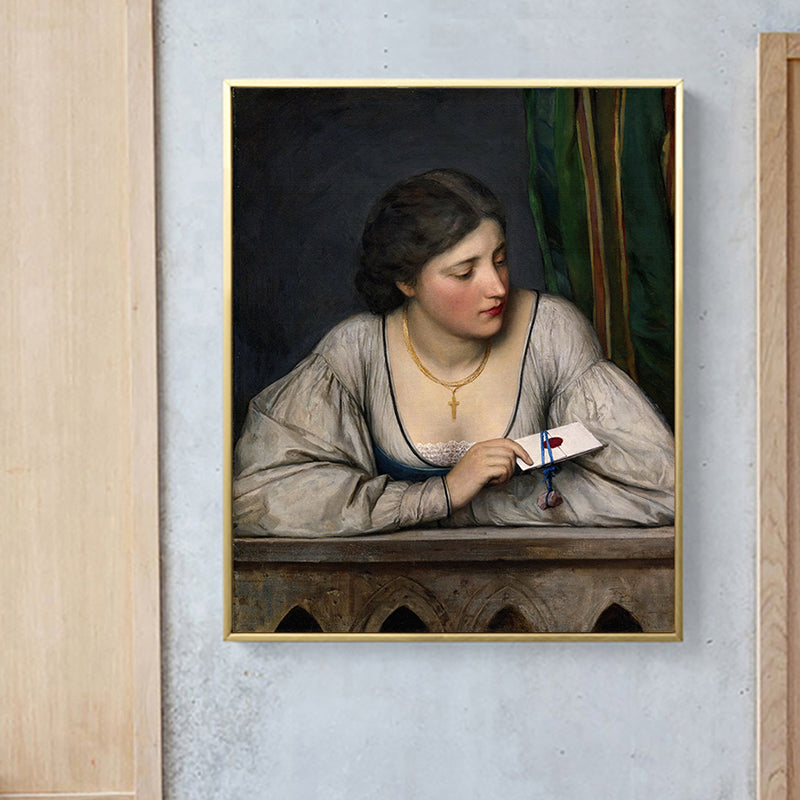 Vintage Figure Oil Painting Canvas House Interior Wall Art Decor in Pastel Color White Clearhalo 'Arts' 'Canvas Art' 1691310