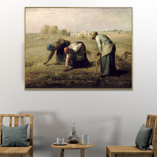 Textured Millet the Gleaners Art Print Canvas Farmhouse Painting for Living Room Clearhalo 'Arts' 'Canvas Art' 1691372