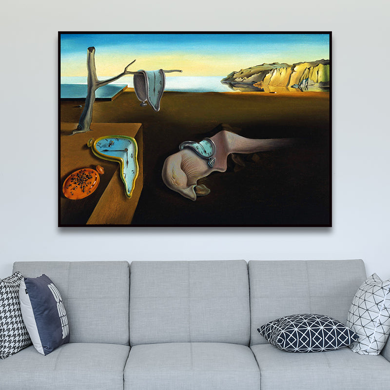Surreal Salvador Dali Wall Art Brown the Persistence of Memory Painting for Home Clearhalo 'Art Gallery' 'Canvas Art' 'Traditional' Arts' 1691379