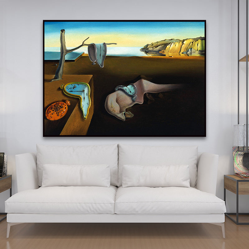Surreal Salvador Dali Wall Art Brown the Persistence of Memory Painting for Home Clearhalo 'Art Gallery' 'Canvas Art' 'Traditional' Arts' 1691380