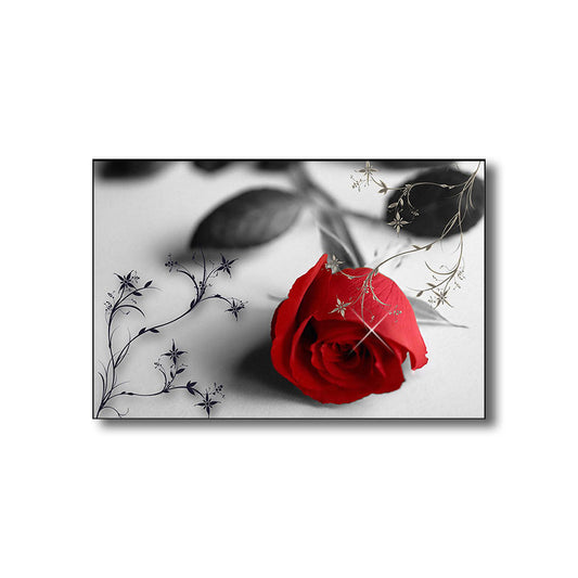 Red Rose Wall Art Print Flower Contemporary Decorative Wrapped Canvas for Drawing Room Clearhalo 'Art Gallery' 'Canvas Art' 'Contemporary Art Gallery' 'Modern' Arts' 1691519