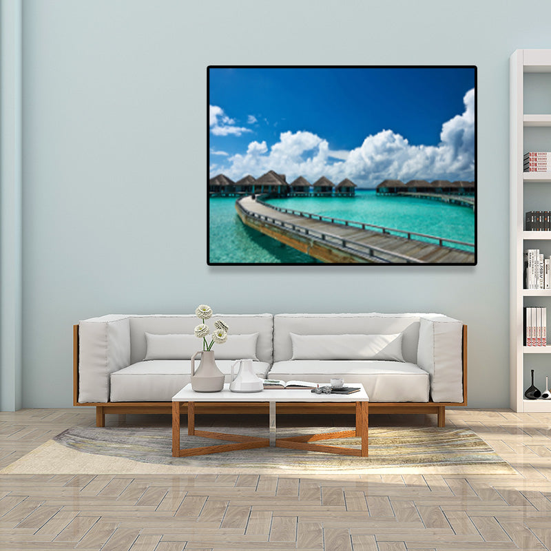 Light Color Scenery Wrapped Canvas Home Wall Art Decor for Bedroom, Multiple Sizes Blue Clearhalo 'Art Gallery' 'Canvas Art' 'Contemporary Art Gallery' 'Modern' Arts' 1691523