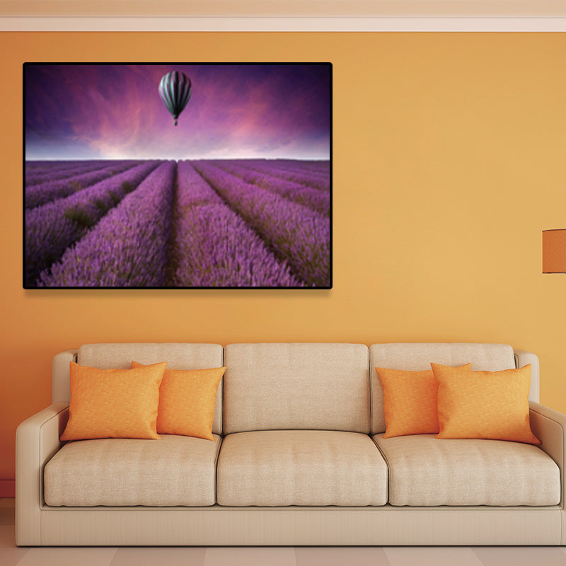 Light Color Scenery Wrapped Canvas Home Wall Art Decor for Bedroom, Multiple Sizes Purple Clearhalo 'Art Gallery' 'Canvas Art' 'Contemporary Art Gallery' 'Modern' Arts' 1691530
