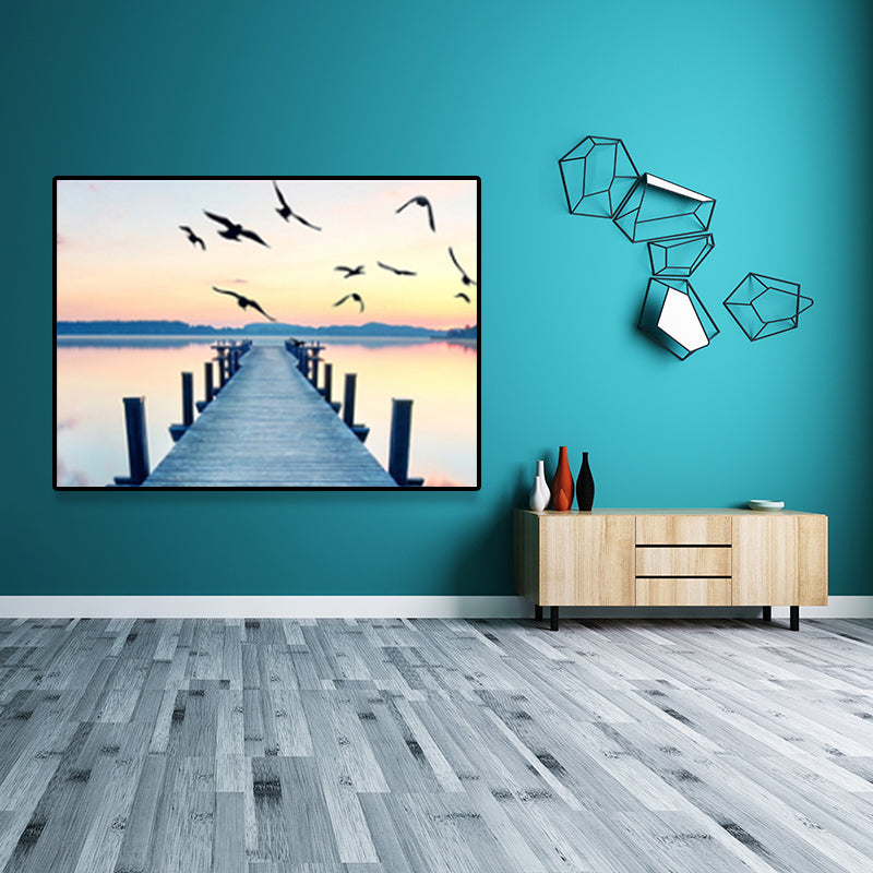 Light Color Scenery Wrapped Canvas Home Wall Art Decor for Bedroom, Multiple Sizes Clearhalo 'Art Gallery' 'Canvas Art' 'Contemporary Art Gallery' 'Modern' Arts' 1691536