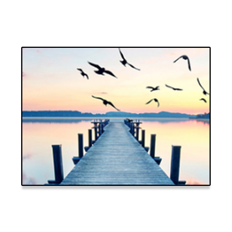 Light Color Scenery Wrapped Canvas Home Wall Art Decor for Bedroom, Multiple Sizes Clearhalo 'Art Gallery' 'Canvas Art' 'Contemporary Art Gallery' 'Modern' Arts' 1691537