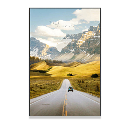 Highway in Mountain Paintings Soft Color Canvas Wall Art for Home Decor, Multiple Size Options Clearhalo 'Art Gallery' 'Canvas Art' 'Contemporary Art Gallery' 'Modern' Arts' 1691541