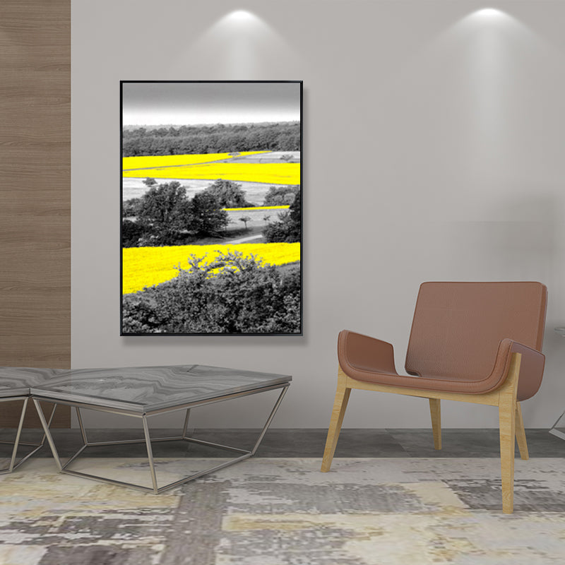 Yellow Forest Canvas Prints Decorative Countryside for Living Room Wall Art Decor Yellow Design 3 Clearhalo 'Art Gallery' 'Canvas Art' 'Country Art Gallery' 'French Country' 'Rustic' Arts' 1691592