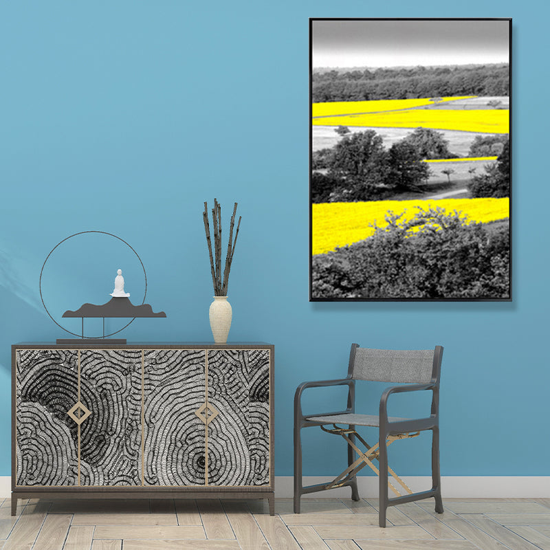 Yellow Forest Canvas Prints Decorative Countryside for Living Room Wall Art Decor Clearhalo 'Art Gallery' 'Canvas Art' 'Country Art Gallery' 'French Country' 'Rustic' Arts' 1691593