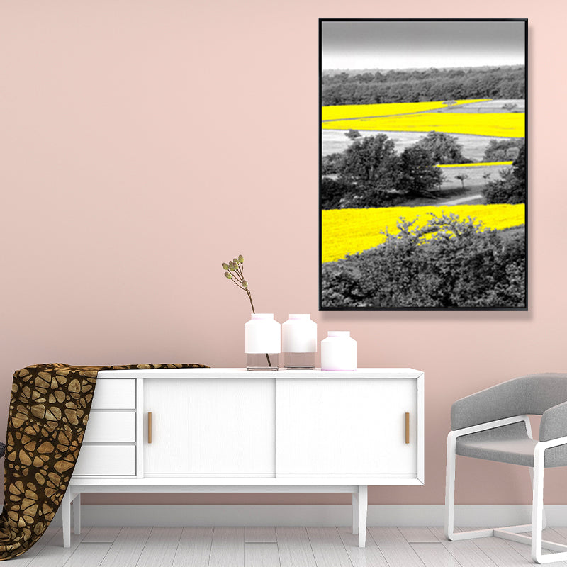Yellow Forest Canvas Prints Decorative Countryside for Living Room Wall Art Decor Clearhalo 'Art Gallery' 'Canvas Art' 'Country Art Gallery' 'French Country' 'Rustic' Arts' 1691594