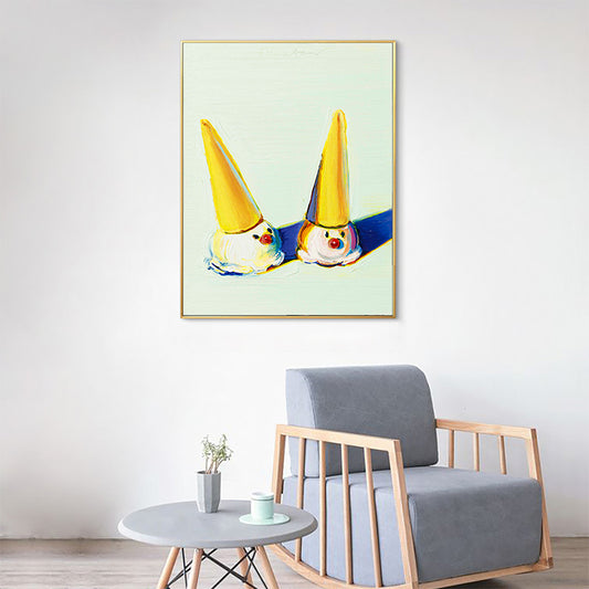 Ice Cream Painting Yellow Canvas Materials Wall Art Print Textured, Multiple Sizes Yellow Clearhalo 'Art Gallery' 'Canvas Art' 'Contemporary Art Gallery' 'Modern' Arts' 1691614