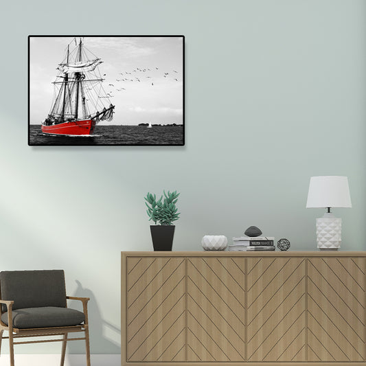 Home Decor Sailboat Wall Art Print Canvas Contemporary Paintings for Living Room Clearhalo 'Art Gallery' 'Canvas Art' 'Contemporary Art Gallery' 'Modern' Arts' 1691622
