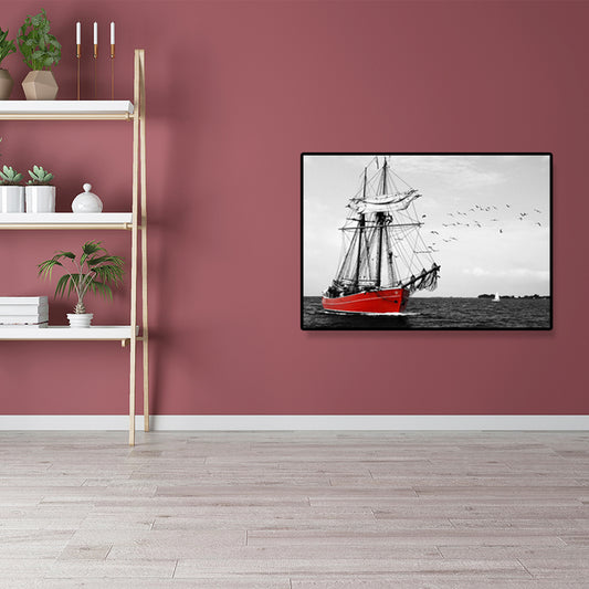 Home Decor Sailboat Wall Art Print Canvas Contemporary Paintings for Living Room Clearhalo 'Art Gallery' 'Canvas Art' 'Contemporary Art Gallery' 'Modern' Arts' 1691623