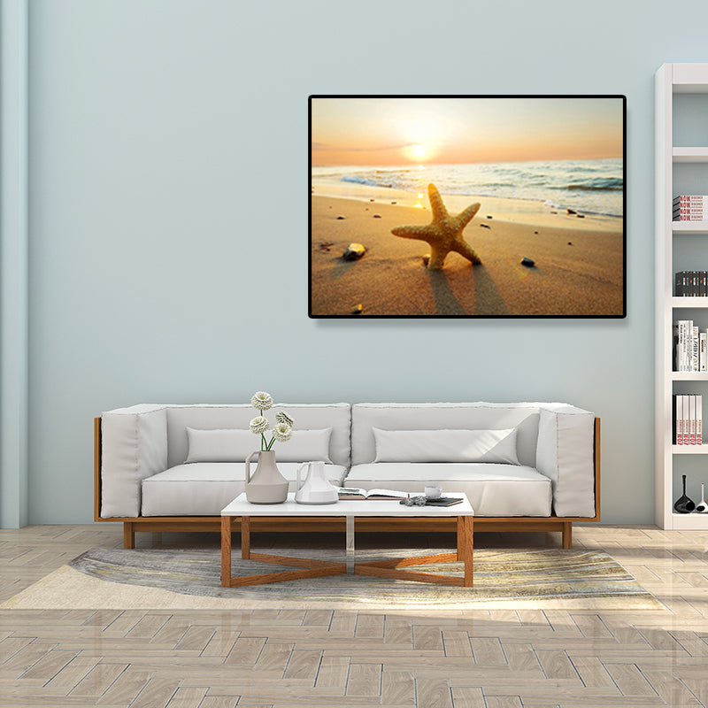 Coastal Beach Scenery Paintings Light Color Wrapped Canvas, Multiple Size Options Clearhalo 'Art Gallery' 'Canvas Art' 'Coastal Art Gallery' 'Nautical' Arts' 1691641