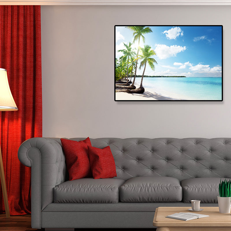 Coastal Beach Scenery Paintings Light Color Wrapped Canvas, Multiple Size Options Clearhalo 'Art Gallery' 'Canvas Art' 'Coastal Art Gallery' 'Nautical' Arts' 1691645