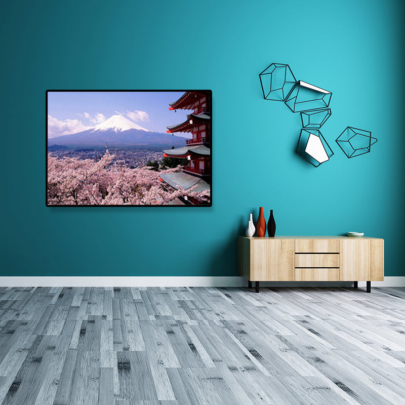 Canvas Home Decor Art Print Japanese Plant Paintings in Soft Color, Multiple Sizes Pink Clearhalo 'Arts' 'Canvas Art' 1691652