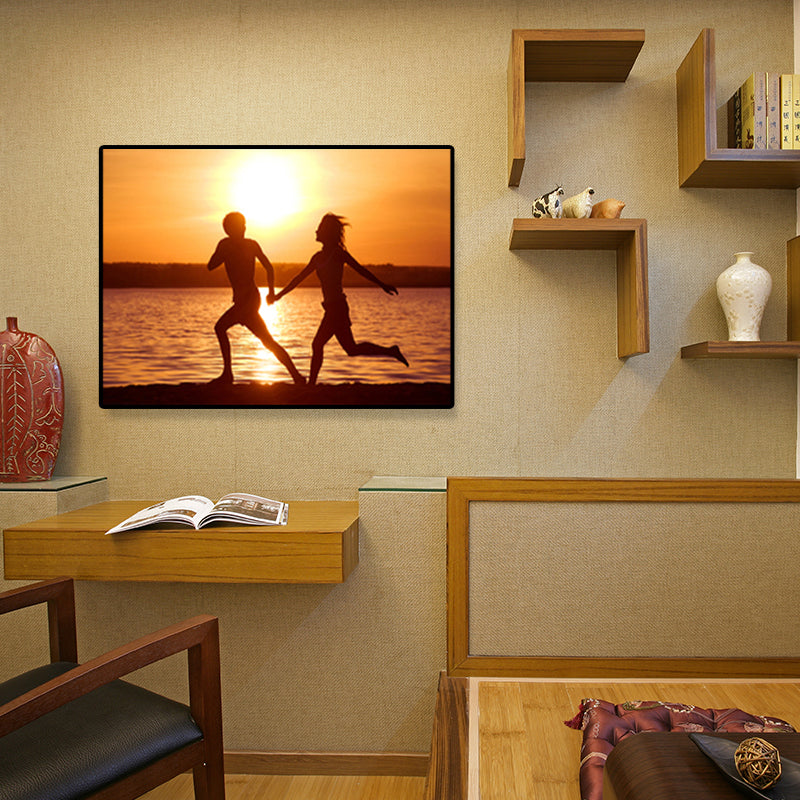 Light Color Lovers Wrapped Canvas Human Modern Decorative Wall Art Print for Bedroom Clearhalo 'Art Gallery' 'Canvas Art' 'Contemporary Art Gallery' 'Modern' Arts' 1691666