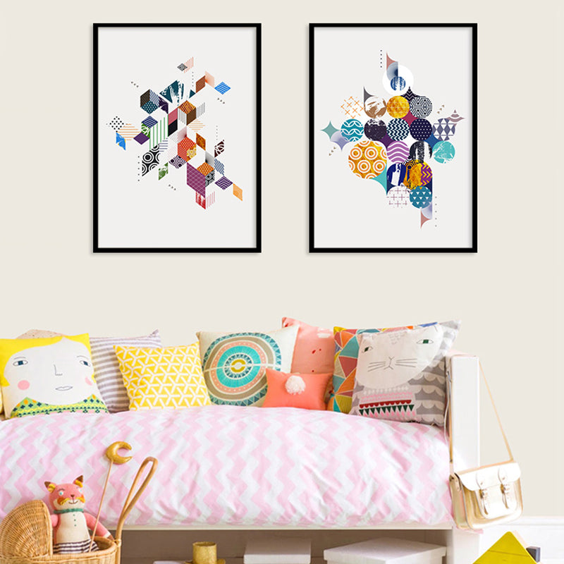 Nordic Geometry Wall Decor for Drawing Room Canvas Art in Colorful, Multiple Sizes Clearhalo 'Arts' 'Canvas Art' 1691714