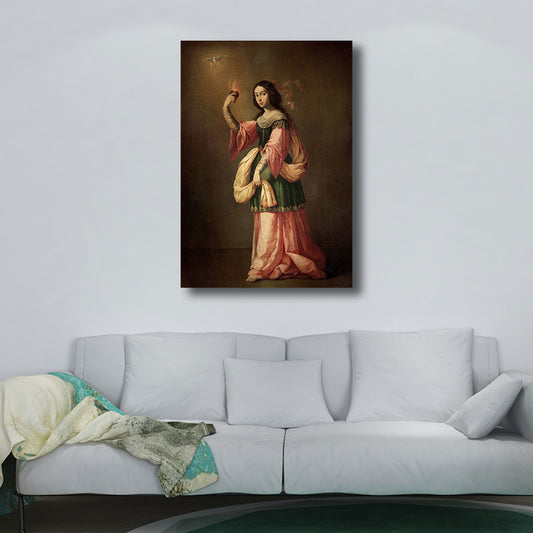 Retro Allegory of Charity Painting Brown Textured Wall Art Print for House Interior Clearhalo 'Arts' 'Canvas Art' 1691746