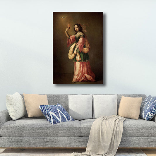 Retro Allegory of Charity Painting Brown Textured Wall Art Print for House Interior Clearhalo 'Arts' 'Canvas Art' 1691747