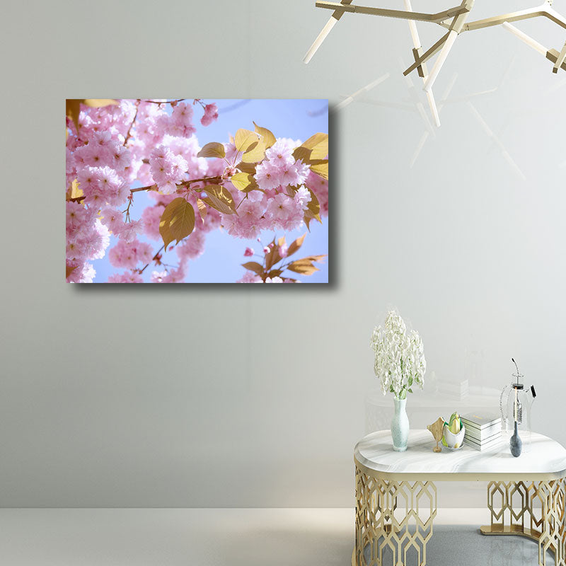 Light Color Sakura Canvas Print Floral Simplicity Home Wall Art Decor for Drawing Room Clearhalo 'Art Gallery' 'Canvas Art' 'Kids' Arts' 1691810
