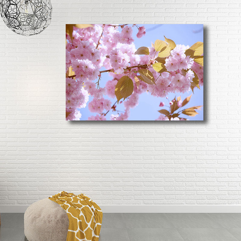 Light Color Sakura Canvas Print Floral Simplicity Home Wall Art Decor for Drawing Room Clearhalo 'Art Gallery' 'Canvas Art' 'Kids' Arts' 1691811