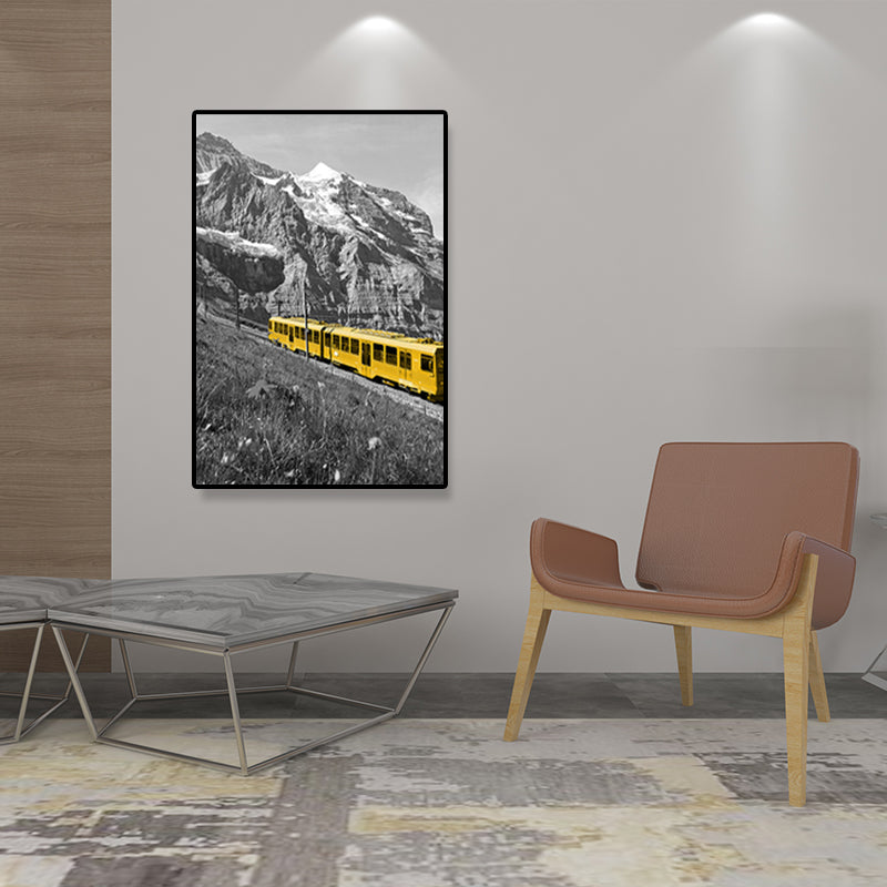 Vehicle Canvas Wall Art Simplicity Textured Painting in Yellow, Multiple Size Available Yellow Design 2 Clearhalo 'Art Gallery' 'Canvas Art' 'Contemporary Art Gallery' 'Modern' Arts' 1691855