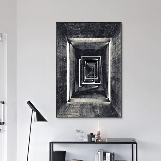 Dark Color Building Art Print Textured Scandinavian Living Room Canvas, Multiple Sizes Clearhalo 'Arts' 'Canvas Art' 1691889