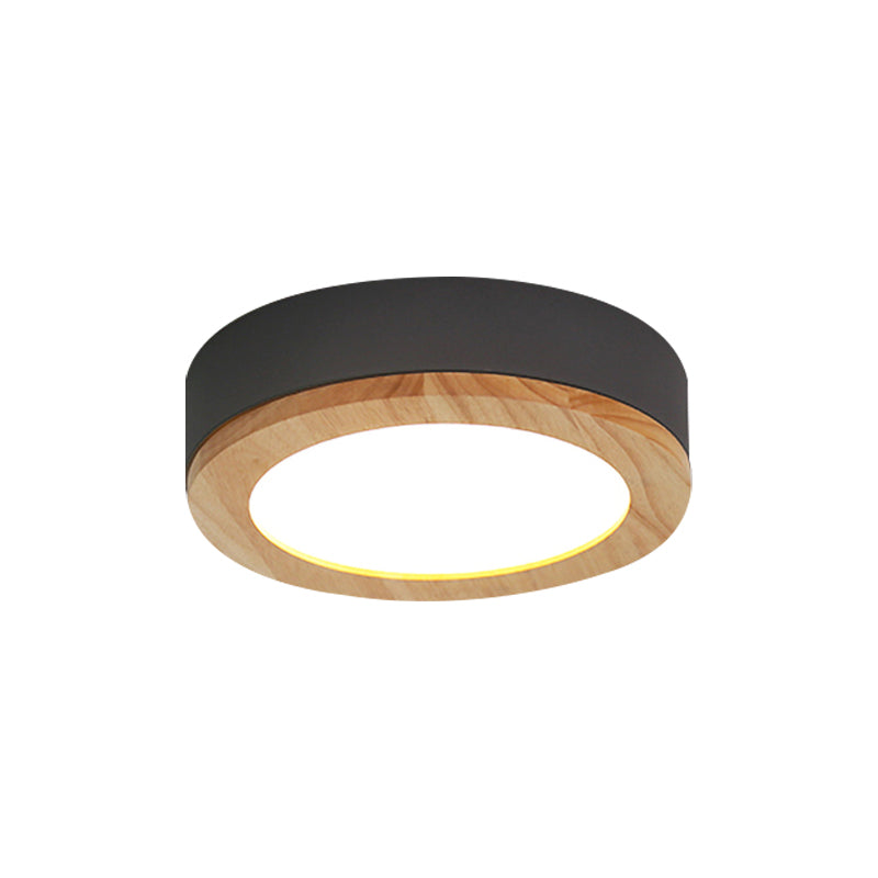 Drum Ceiling Light, Kids Flush Mount Light Fixture with Wood and Acrylic Shade for Bedroom Clearhalo 'Ceiling Lights' 'Close To Ceiling Lights' 'Close to ceiling' 'Flush mount' Lighting' 169247