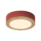 Drum Ceiling Light, Kids Flush Mount Light Fixture with Wood and Acrylic Shade for Bedroom Clearhalo 'Ceiling Lights' 'Close To Ceiling Lights' 'Close to ceiling' 'Flush mount' Lighting' 169253