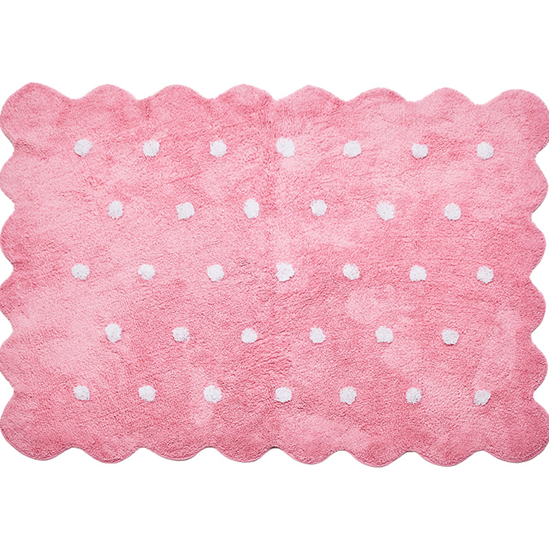 Stylish Kids Irregular Rug in Pink and Grey Polka Dots Pattern Rug Polyester Non-Slip Carpet for Children's Room Clearhalo 'Area Rug' 'Casual' 'Rugs' Rug' 1692592