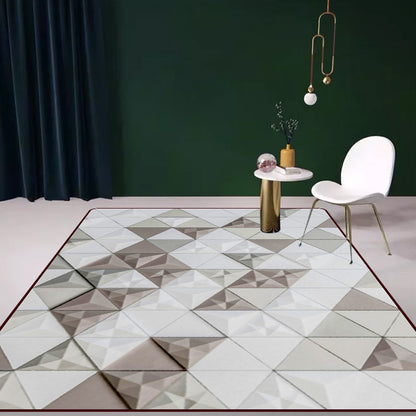 Modern Living Room Rug in Grey Geometric Triangle Print Rug Polyester Machine Washable Area Rug Grey Clearhalo 'Area Rug' 'Modern' 'Rugs' Rug' 1692683
