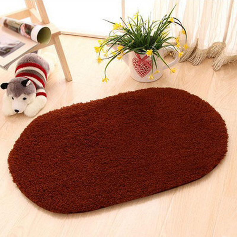 Red and Brown Bedroom Rug Casual Solid Color Area Rug Polyester Pet Friendly Washable Carpet Coffee Clearhalo 'Area Rug' 'Casual' 'Rugs' Rug' 1692696