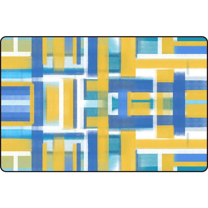 Casual Modern Rug in Black and Blue Abstract Rectangle Pattern Rug Polyester Pet Friendly Carpet for Home Decoration Clearhalo 'Area Rug' 'Modern' 'Rugs' Rug' 1692791