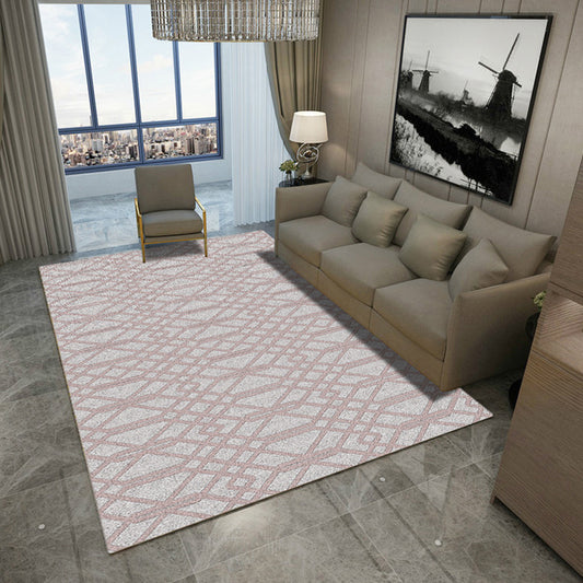 Yellow and Black Bedroom Rug Modern Geometric Triangle Square Pattern Area Rug Polyester Washable Carpet Pink Clearhalo 'Area Rug' 'Modern' 'Rugs' Rug' 1692906
