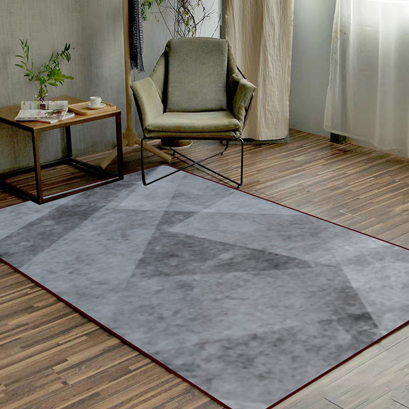 Modern Living Room Rug in Grey Abstract Irregular Shape Print Rug Polyester Stain-Resistant Area Rug Grey Clearhalo 'Area Rug' 'Modern' 'Rugs' Rug' 1693109