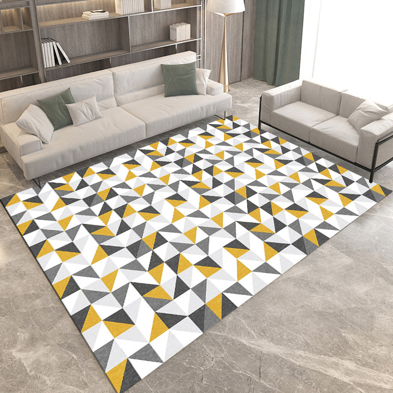 Simple Modern Rug in Grey and Brown Geometry Pattern Rug Polyester Stain-Resistant Carpet for Home Decoration Yellow Clearhalo 'Area Rug' 'Modern' 'Rugs' Rug' 1693142
