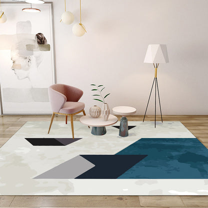 Modern Living Room Rug in Grey Color Block Painting Print Rug Polyester Anti-Slip Backing Area Rug Grey Clearhalo 'Area Rug' 'Modern' 'Rugs' Rug' 1693178