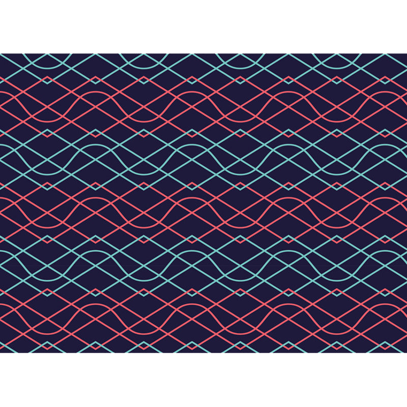 Black Bedroom Rug Modern Geometry Diamond Curved Line Pattern Area Rug Polyester Washable Carpet Clearhalo 'Area Rug' 'Modern' 'Rugs' Rug' 1693268