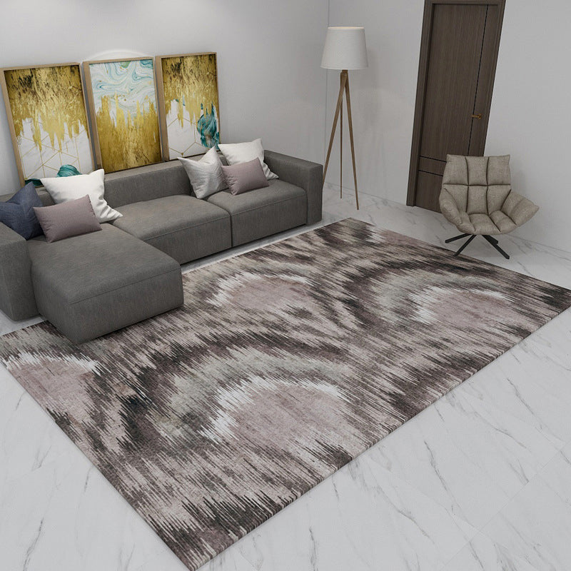 Modern Living Room Rug in Brown and Purple Abstract Stripe Print Rug Polyester Pet Friendly Area Rug Brown Clearhalo 'Area Rug' 'Modern' 'Rugs' Rug' 1693419