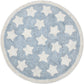 Kids Child's Room Rug in Blue Geometric Star Print Rug Polyester Pet Friendly Washable Area Rug Clearhalo 'Area Rug' 'Casual' 'Rugs' Rug' 1693599