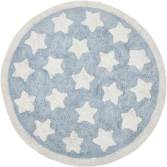 Kids Child's Room Rug in Blue Geometric Star Print Rug Polyester Pet Friendly Washable Area Rug Clearhalo 'Area Rug' 'Casual' 'Rugs' Rug' 1693599