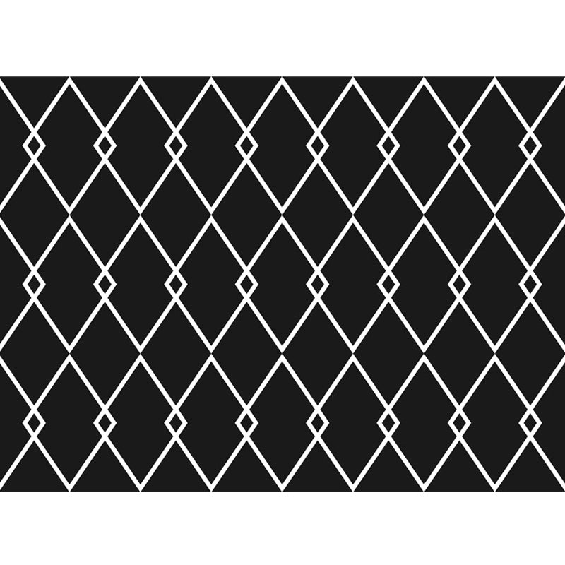 Scandinavian Modern Rug in Black Geometry Rhombus Pattern Rug Polyester Anti-Slip Carpet for Home Decoration Clearhalo 'Area Rug' 'Modern' 'Rugs' Rug' 1693645
