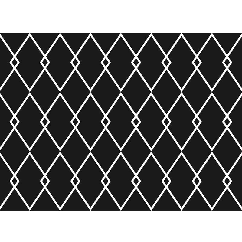 Scandinavian Modern Rug in Black Geometry Rhombus Pattern Rug Polyester Anti-Slip Carpet for Home Decoration Clearhalo 'Area Rug' 'Modern' 'Rugs' Rug' 1693645
