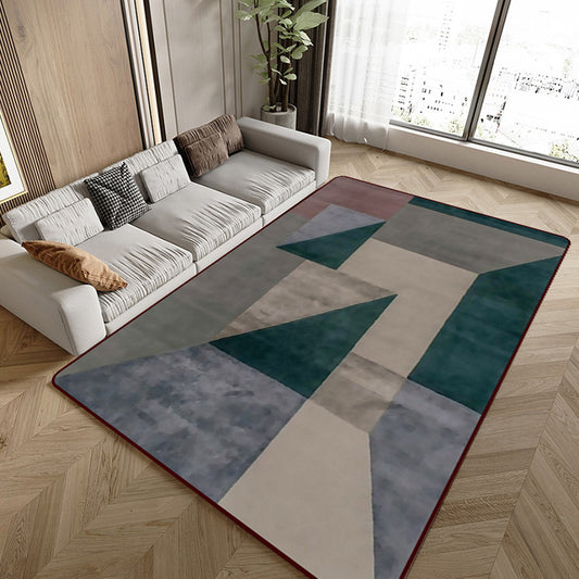 Scandinavian Modern Rug in Brown Colorblock Geometry Pattern Rug Polyester Washable Carpet for Home Decoration Brown Clearhalo 'Area Rug' 'Modern' 'Rugs' Rug' 1693734