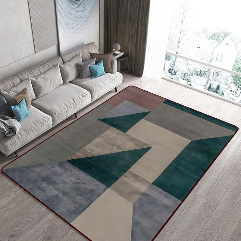 Scandinavian Modern Rug in Brown Colorblock Geometry Pattern Rug Polyester Washable Carpet for Home Decoration Clearhalo 'Area Rug' 'Modern' 'Rugs' Rug' 1693735