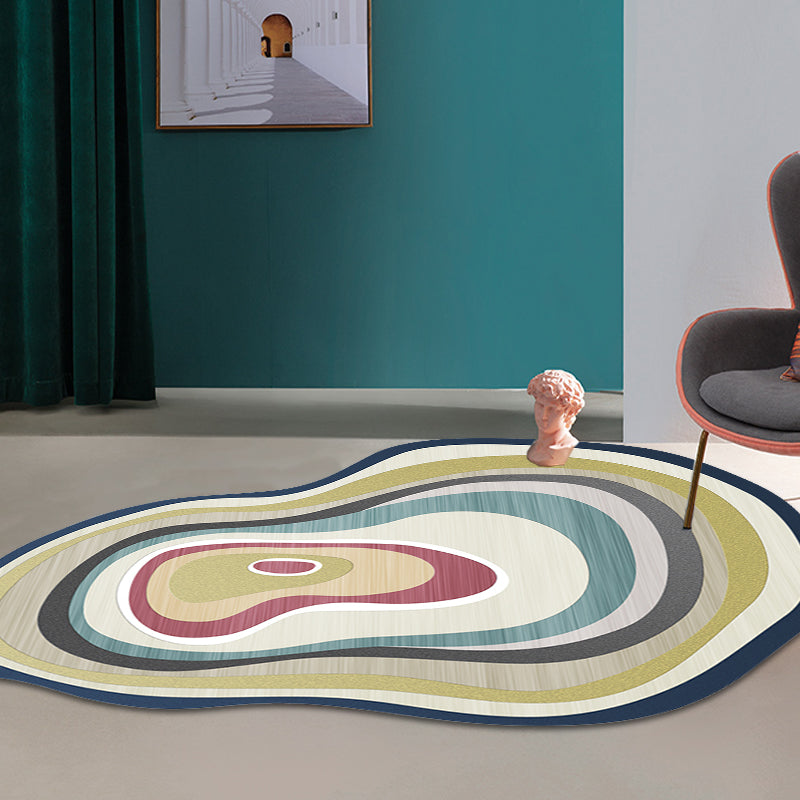 Yellow Irregular Bedroom Rug Novelty Color Block Pattern Area Rug Polyester Machine Washable Carpet Yellow Clearhalo 'Area Rug' 'Rug' 1693781