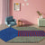Blue Irregular Bedroom Rug Novelty Color Block Stripe Pattern Area Rug Polyester Stain-Resistant Carpet Blue Clearhalo 'Area Rug' 'Rug' 1693803
