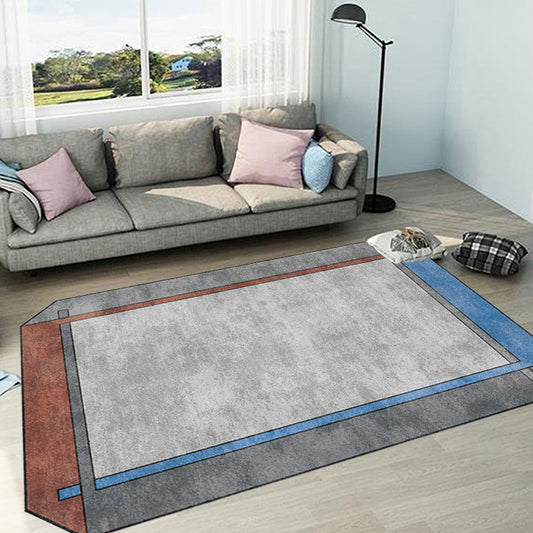 Simple Novelty Irregular Rug in Grey Colorblock Pattern Rug Polyester Non-Slip Backing Carpet for Home Decor Clearhalo 'Area Rug' 'Rug' 1693810