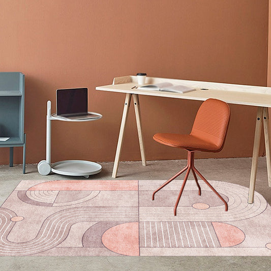 Casual Novelty Irregular Rug in Pink Colorblock Pattern Rug Polyester Pet Friendly Carpet for Home Decor Clearhalo 'Area Rug' 'Rug' 1693825